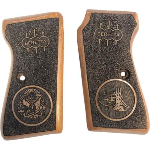 51 Beretta Ottoman Monogram and Starboard Embroidered Wooden Grip Wood grips gun accessory av gun pistol grips 1