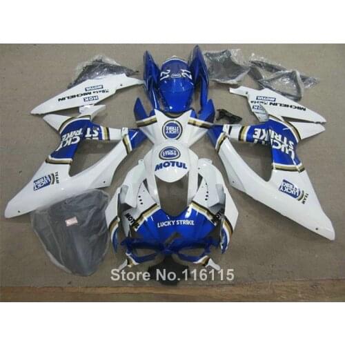 ABS fairing kit for SUZUKI K8 K9 GSXR 600 750 2008 2009 2010 blue LUCKY STRIKE GSXR600 GSXR750 08 09 10 fairings 62-14