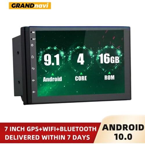 GRAND Android 10 1+16G Universele Auto Radio Optional 7'' Touch Screen Car Multimedia Player GPS Wifi Bluetooth Rear View Camera