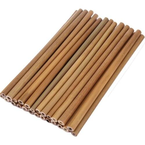 Bamboo Straw Reusable Straw Organic Bamboo Drinking Straws Natural Wood Straws For Party Birthday Wedding Bar Tool LX8703