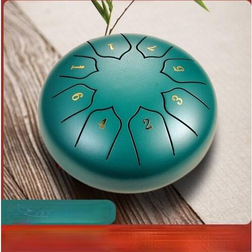 6 Inch Steel Tongue Drum 8 Tune Hand Pan Drum Tank Hang Hollow Drum with Drumsticks Carrying Bag Percussion Instruments