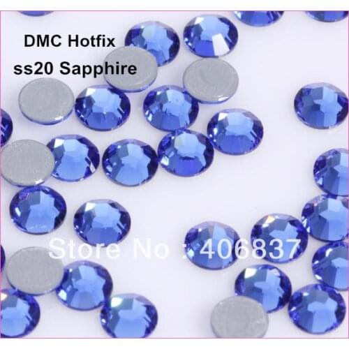 Free Shipping! 1440pcs/Lot, ss20 (4.8-5.0mm) High Quality DMC Sapphire Iron On Rhinestones / Hot fix Rhinestones