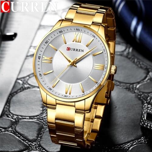 CURREN Sport Men Watch Top Brand Luxury Gold Military Business Waterproof Male Clock Stainless Steel Quartz Man Wristwatch 8383