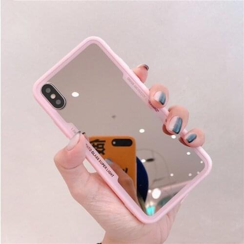 Gimfun Mirror TPU Case For iphone 12 11 Pro XS MAX XR X 7 8 6s plus Shockproof Fundas Pink Make Up Soft Silicon Back Cover Cases