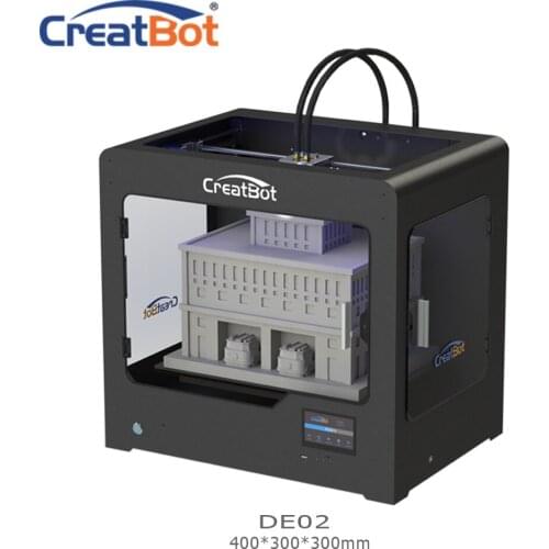 CreatBot 3d printer DE02 Build Size 400*300*300 mm Dual Extruders Metal Frame 3d printer parts for sale 2KG abs for free