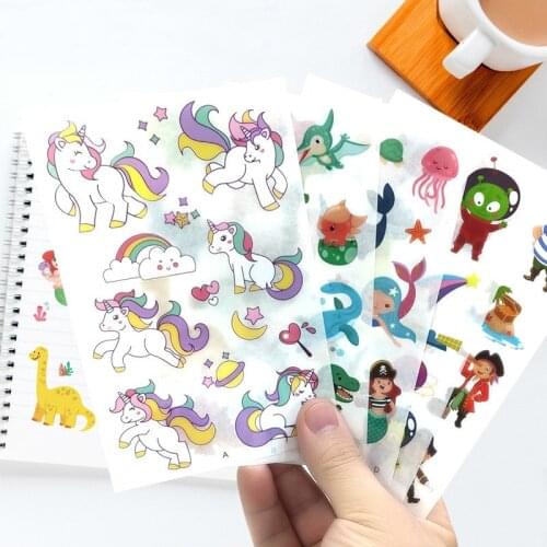 Children Stickers Robot Animal Car Unicorn DIY Decoration Scrape Mermaid Stickers for Girls Boys Notebook Cell Phone Cup Toy New