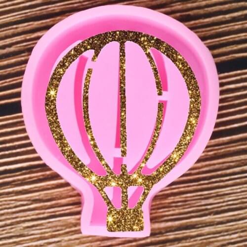 Shiny Hot Air Balloon keychains Silicone Mold Key Chain Pendant Polymer Clay DIY Jewelry Making Glitter Epoxy Silicone Resin Mol