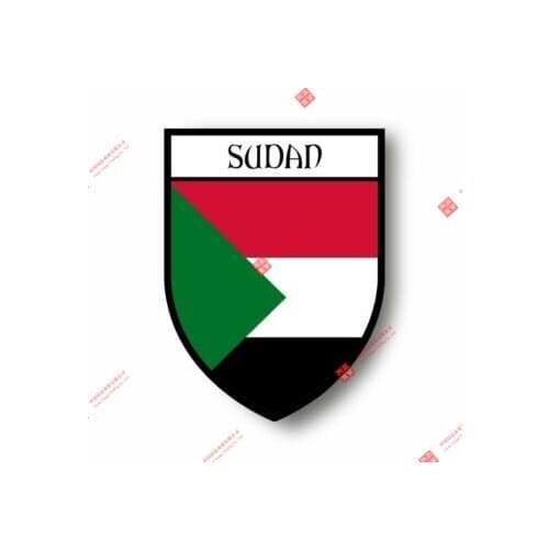 Personality Stickers Decal Souvenir Vinyl Car Shield City Flag World Crest Sudan Car Decal Decoration Laptop