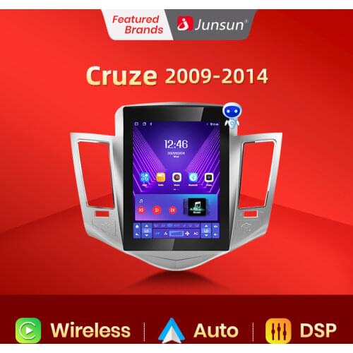 Junsun For Tesla Style Android Auto 4G Wireless Carplay DSP Car Radio Multimedia Player For CHEVROLET Cruze 2009-2014 no 2din