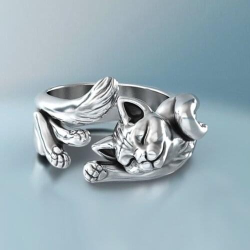 Huitan New Arrival Flying Fox Shaped Finger Ring for Women Anniversary Gift Simple Stylish Animal Opening Rings Fashion Jewelry