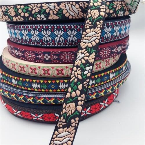 50yards Embroidery Lace Ribbon Boho Lace Trim DIY Clothes Bag Accessories Embroidered Fabric Bohemian Hippie
