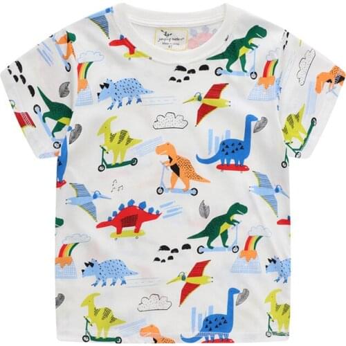Summer Boys Girls Dinosaurs T shirts Cotton New Arrival Animals Print Baby Clothes Fashion School Kids Tees Tops