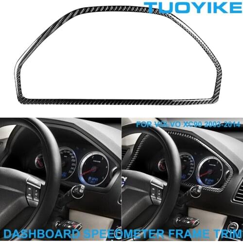 LHD RHD Car Styling Carbon Fiber Dashboard Speedmeter Decorative Surround Trim Cover Panel Sticker For VOLVO XC90 2003-2014