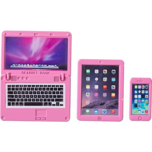 Mini mobile laptop retro phone for 1/6 1/8 1/12 bjd barbie blythe licca doll use phone notebook for doll