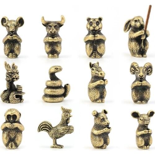Mini Chinese Zodiac Animal Statue Incense Holder for 0.2cm Stick Incenses Home Fengshui Decoration
