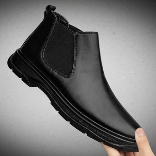 Men Boots 2020 Autumn & Winter Fashion Shoes Men Design Leather Comfy Lace-up Casual Boots Men high quality Mens Boots 2020 New