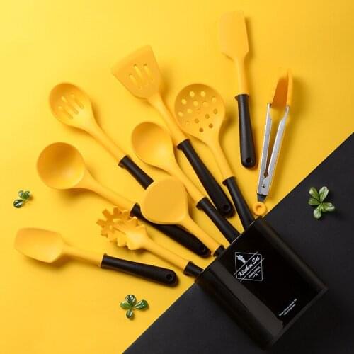Kitchen Silicone Cooking Utensils Set Non-Stick Cookware Utensils Baking Tools With Storage Box Kitchenware Accessories Tools