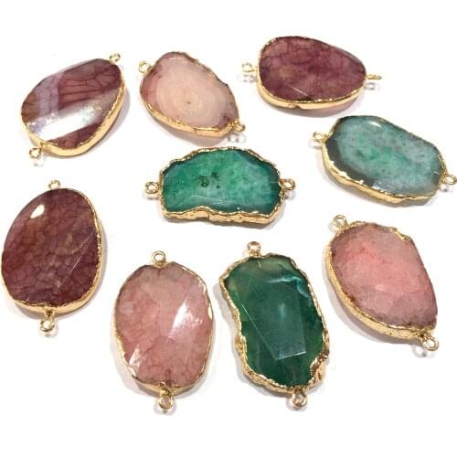 Natural Stone Connector Irregular Exquisite Dragon Stripe Agates For Jewelry Making DIY Necklace Bracelet Accessory