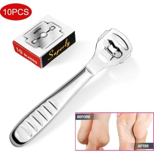 Stainless Steel Pedicure Tool Set Foot Care Callus Remover Hard Dead Skin Cutter Shaver pedicure knife+ blade Set