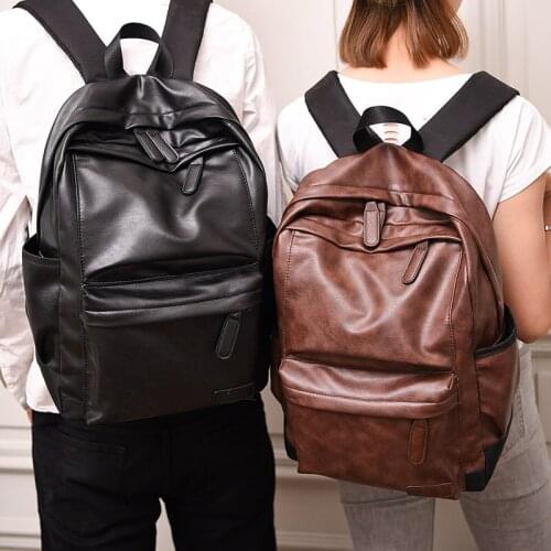 031818 new hot unisex women men PU leather vintage backpack school bag