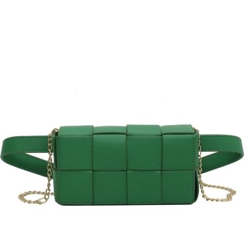 Summer New Pu Woven Waist Bag Fashion Style Shoulder Bag Fashion Chest Bag fanny packs for women fashionable purse chest bag