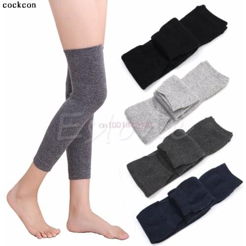 New Women Men Warm Cashmere Wool Knee Warmers Leg Thigh High Pad Legging