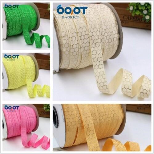 OOOT BAORJCT 176287,16MM hot color geometry Elasticity ribbon,10 yards DIY handmade hair accessories Material,free shipping