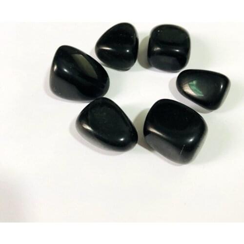 Wholesale 3pcs Natural Black Obsidian Tumbled Healing Crystal,Polished Tumbled Loose Stones Gems 20-25mm