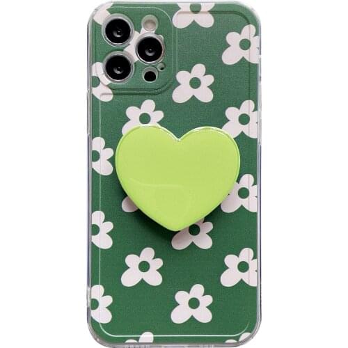 Refreshing Heart Stand Knot Case for iPhone 11 12 Pro Max 8 7 6 6s Plus Xr XsMax X Xs SE 2020 12 Color Candy Soft Back Cover
