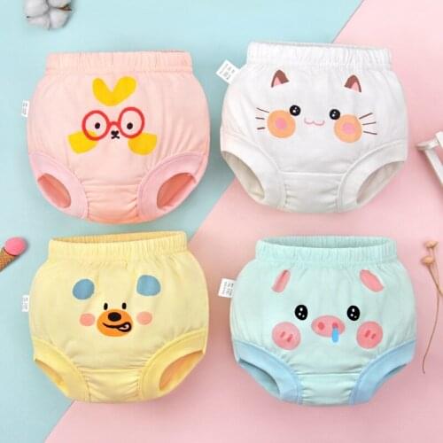 Newborn Training Diapers Summer Childrens Shorts Solid Color Baby Washable Underwear Boy Pants Reusable Nappies Infant Panties