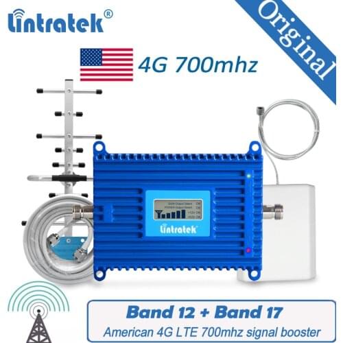 4G 700mhz Signal Repeater Cell Phone Signal Booster 70dB 4G Data All Cellulars Band 12/17/13 Cell Phone Repeater for Home Office