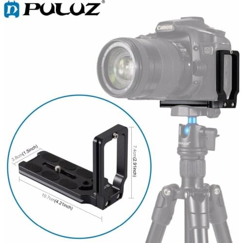 PULUZ 1/4'Screw Quick Release L Plate Bracket Holder hand Grip Vertical Shoot Quick Release Adapter Base Holder for CANON /DSLR