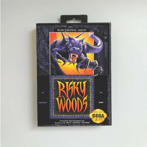 Risky Woods - USA Cover With Retail Box 16 Bit MD Game Card for Sega Megadrive Genesis