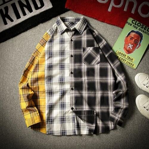 Student Trend Casual Long-sleeved Striped Shirt Four Seasons Korean Mens Shirt Unicorn Style