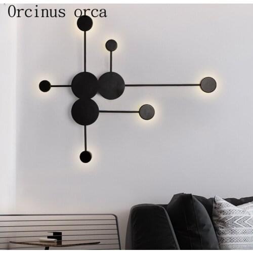 Nordic post-modern minimalist art wall lamp living room bedside lamp creative personality LED iron art wall lamp free shipping
