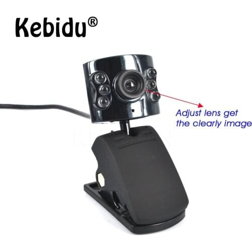 Kebidu 30.0 Mega Pixel Camera Webcam 6 Led Light Dimmer 30M HD USB 2.0 Web Cam With Mic Microphone For PC Computer Laptop