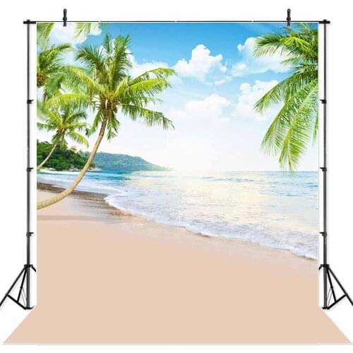 NeoBack 5x7ft Vinyl Cloth Summer Sea Beach View Photo Backgrounds Photo Studio Indoor Printed Children Photo Backdrops P2272