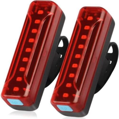 New 2 Pcs USB Rechargeable Bike Tail Light,1200 MAh Ultra Bright LED Rear Bicycle Taillights,5 Light Mode Options
