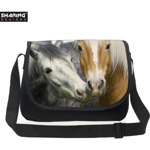High Casual Animal horse Printing Women Messenger Bags Canvas Shoulder Handbags Female Girls Cross Body Travel Bag