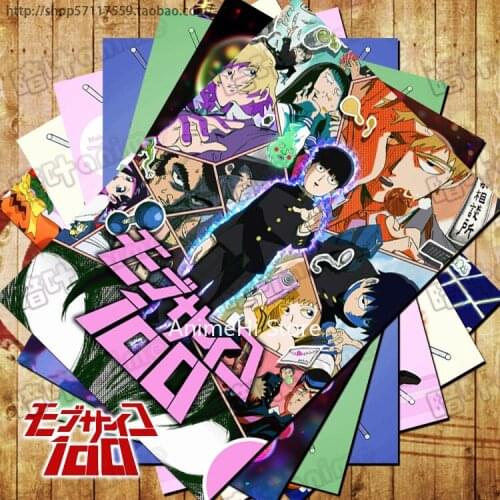 10 pcs/set Anime Mob Psycho 100 posters Mobu Saiko Hyaku Kageyama Shigeo wall pictures for Colletion A3 42x29CM Stickers