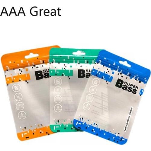 100Pcs/Lot Mobile Phone Accessories Bags Headphone Cable Packaging Ziplock Plastic Hang Hole Clear Date Line Pouches