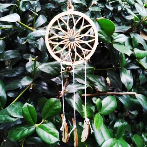 2pcs Wooden Dream Catcher Wall Hanging Decor Nursery Dream Catcher Home Decoration New Baby Nursery Natural Boho Wedding