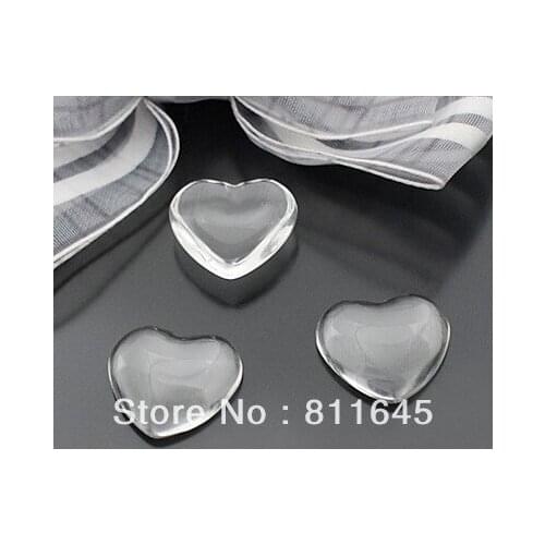 200pcs12mm clear Heart glass cabochons domed magnifying, photo jewelry pendant inserts available for Making Pendants Jewelry