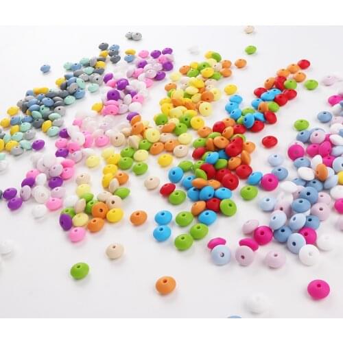 25pc/lot Baby Teething Toys Pearl Silicone Beads Lentil 12mm Bpa Free Silicone Diy Teether Teething Necklace Jewelry Bead
