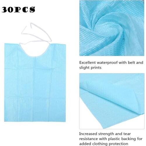 30pcs/bag Disposable Blue Color Neckerchief Shop Towels Lacing Bibs Sputa Pad Dental Materials Consumables
