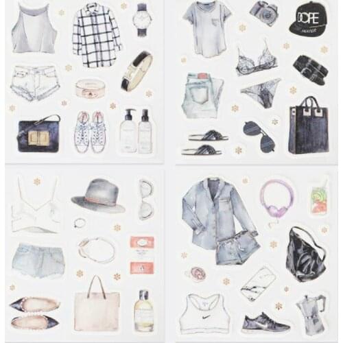 4 pcs/pack Dress Collocation Decorative Stationery Stickers Scrapbooking DIY Diary Album Stick Label