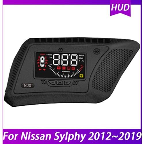 For Nissan Sylphy 2012~2017 2018 2019 HUD Car Head Up Display Windshield Speed Projector Security Alarm Overspeed RPM Voltage