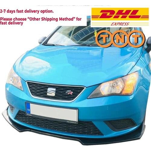 For SEAT Leon MK3 2013-2019 Car Front Bumper Lip 3 pcs Black Splitter Diffuser Lip Body Kit Spoiler Bumpers