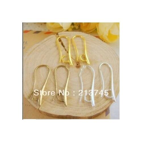 FREE SHIPPING Factory price Willow leaf 40Pcs gold color EARRING HOOK COIL EAR WIRE FOR DIY JEWELRY Findings