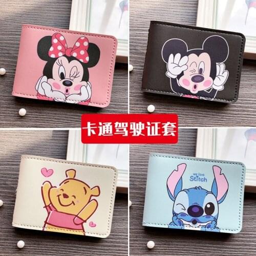 Disney mickey mouse Couple driving license cover PU motor vehicle driving license card holder drivers license document holder
